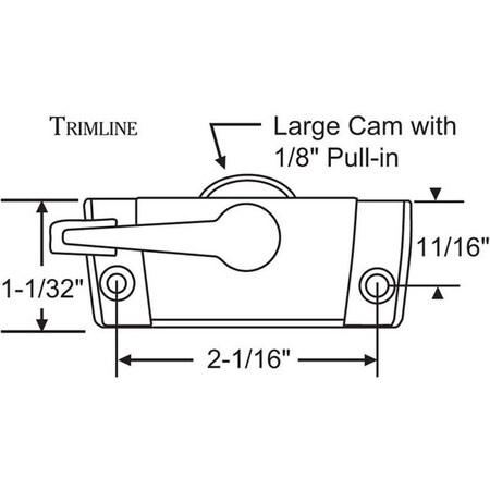 Strybuc TRIMLINE SASH LOCK CLAY 50-387-6